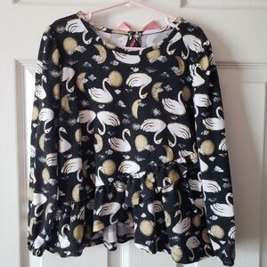 Girl Swan Peplum Top